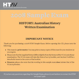 2008 HTAV Australian History Sample Exam - CD