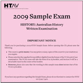 2009 HTAV Australian History Sample Exam - CD