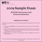 2009 HTAV Renaissance Italy Sample Exam - CD
