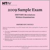 2009 HTAV Revolutions Sample Exam - CD 2009 HTAV Revolutions Sample Exam - CD