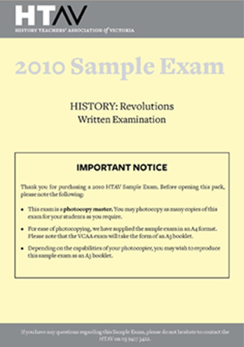 2010 HTAV Revolutions Sample Exam - Hardcopy 2010 HTAV Revolutions Sample Exam - Hardcopy