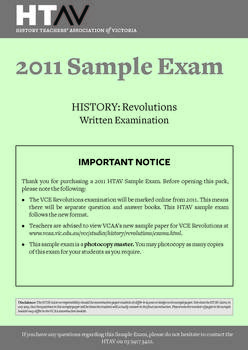 2011 HTAV Revolutions Sample Exam - Hardcopy 2011 HTAV Revolutions Sample Exam - Hardcopy