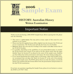 2006 HTAV Australian History Sample Exam - CD