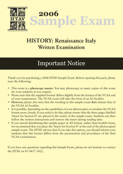 2006 HTAV Renaissance Italy Sample Exam - Hardcopy