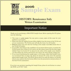 2006 HTAV Renaissance Italy Sample Exam - CD 2006 HTAV Renaissance Italy Sample Exam - CD