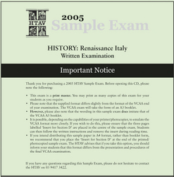 2005 HTAV Renaissance Italy Sample Exam - CD 2005 HTAV Renaissance Italy Sample Exam - CD